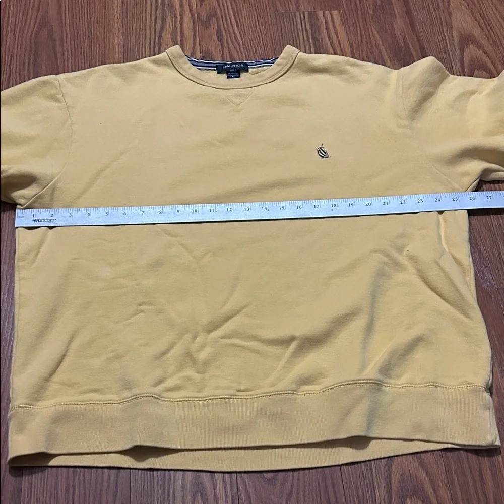 Vintage Nautical 90s‎ Crewneck Pullover Yellow Oversized  Sweatshirt Size XL